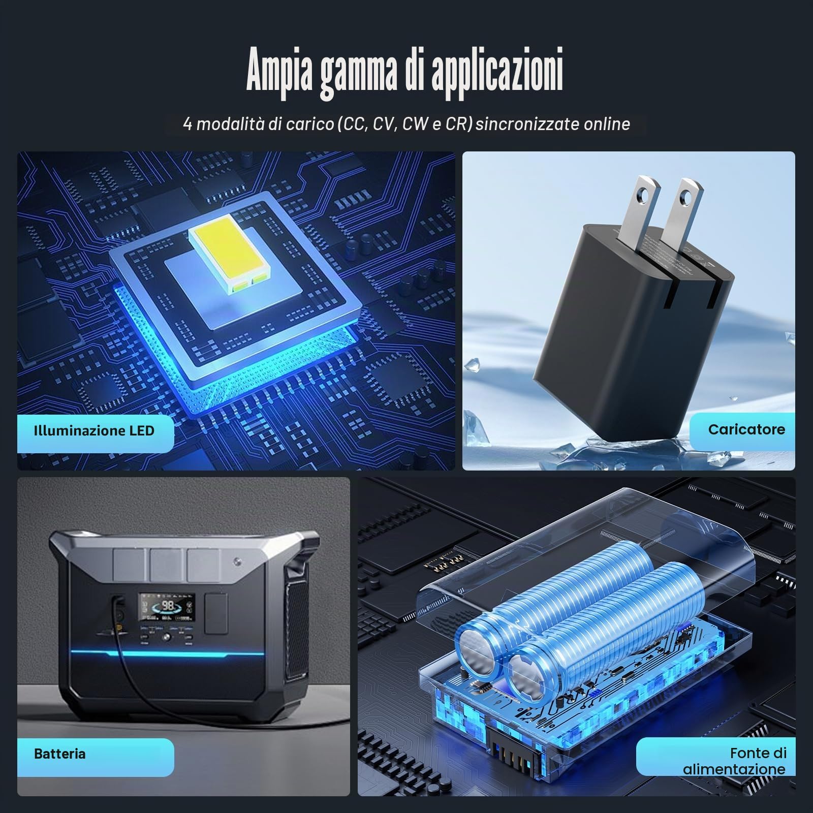 Carico elettronico DC KP184, 400 W, 0-150 V, 0-40 A, tester di carico elettronico singolo canale con CC, CV, CW e CR modalità di carico per driver LED, capacità della batteria, tester di capacità