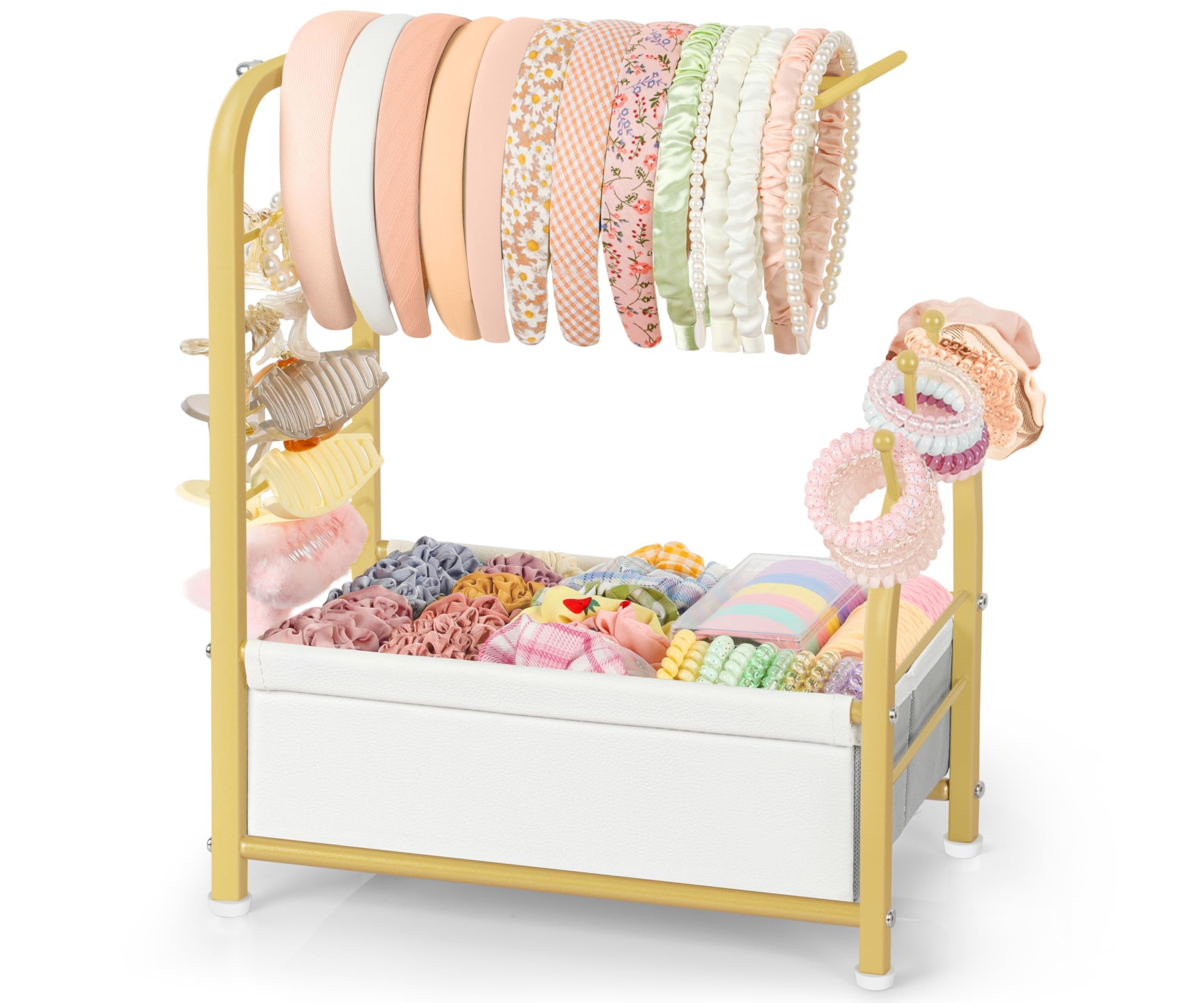 Rangement accessoires cheveux et boite a bijoux fille pour bandeaux et pinces