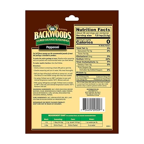 Miniatura 2 de LEM Backwoods - Salchicha condimentada curada, con paquete de cura