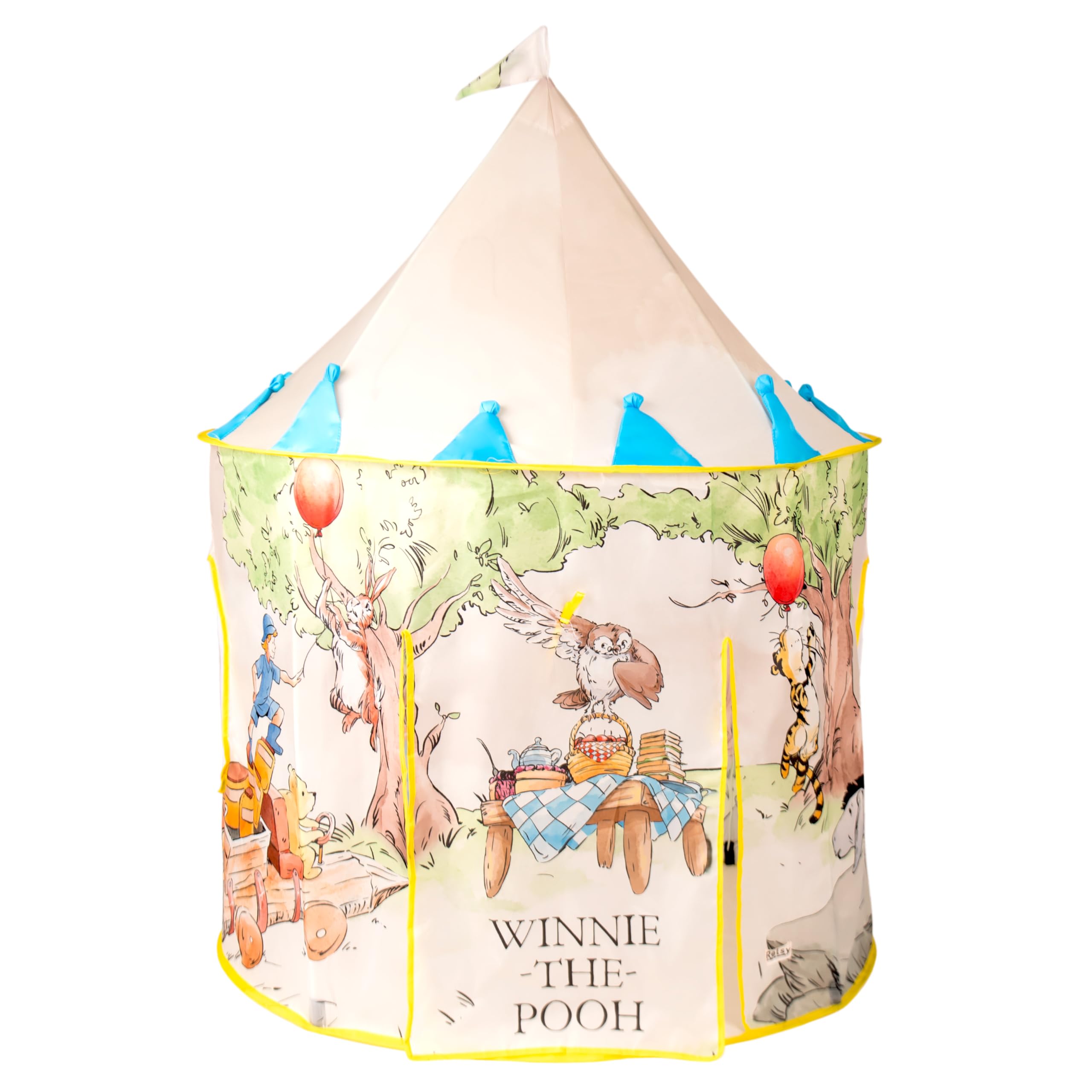 Winnie The Pooh Tent | Pop Up Tent for Kids | Artist Hand-Drawn Winnie The Pooh Kids Indoor & Outdoor Play House | 135 x 100 cm