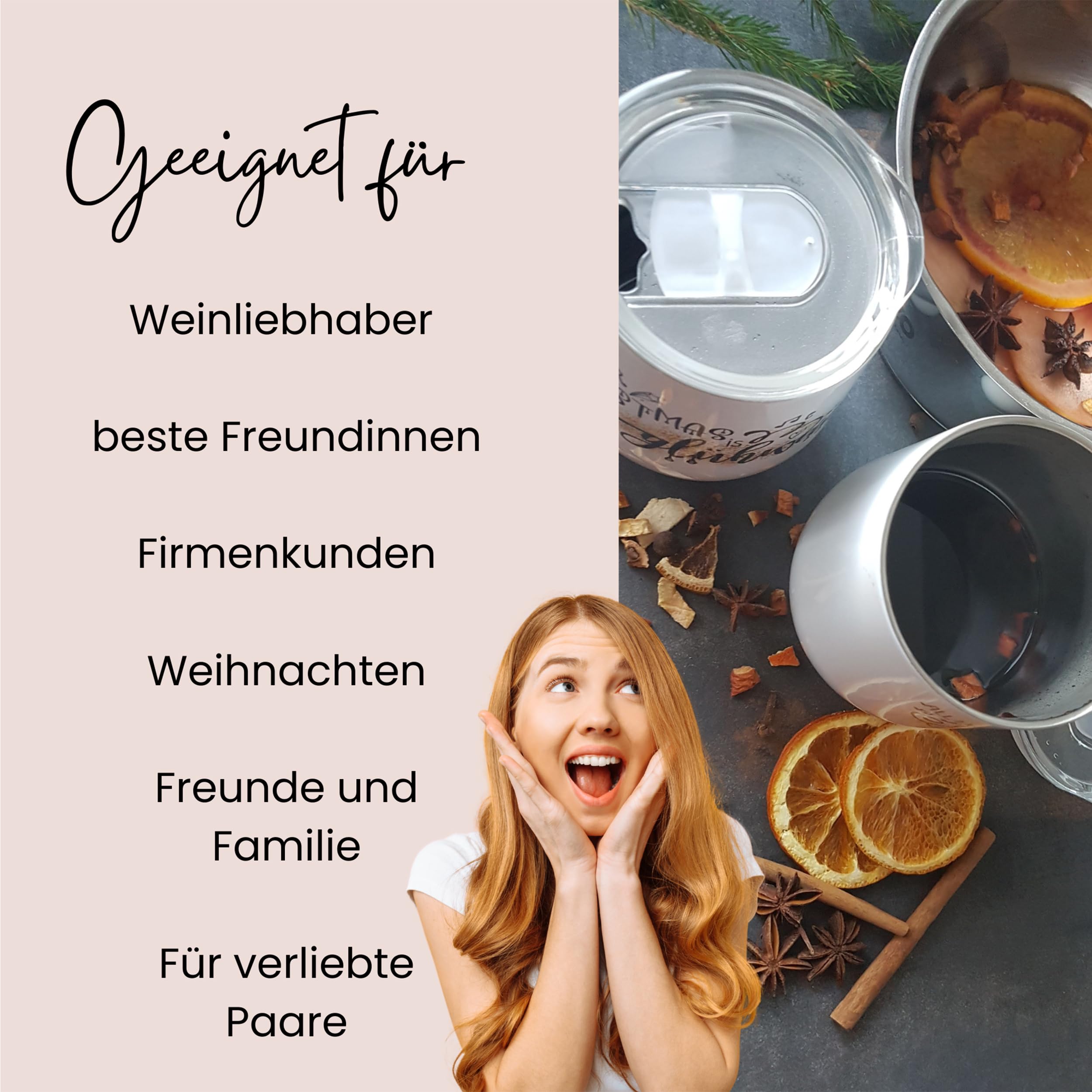 GRAZDesign Weinbecher Set Camping Geschenke, Glühweinbecher Thermobecher mit Namen personalisiert
