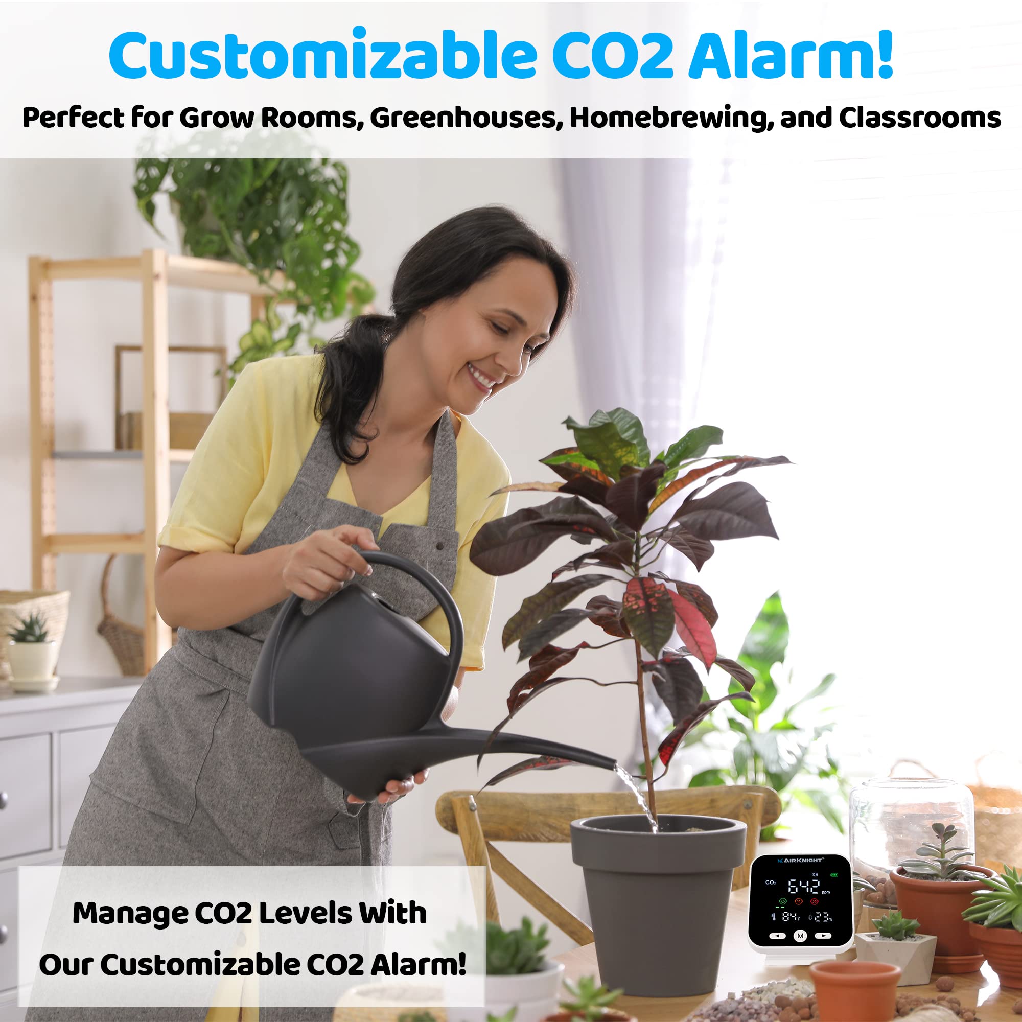 CO2 Monitor Indoor with Bonus Humidity & Temperature Readings | Carbon Dioxide Meter, Homebrewing - Carbon Dioxide Detector, Portable CO2 Detector, CO2 Meter Indoor, CO2 Sensor — Amazon image 5