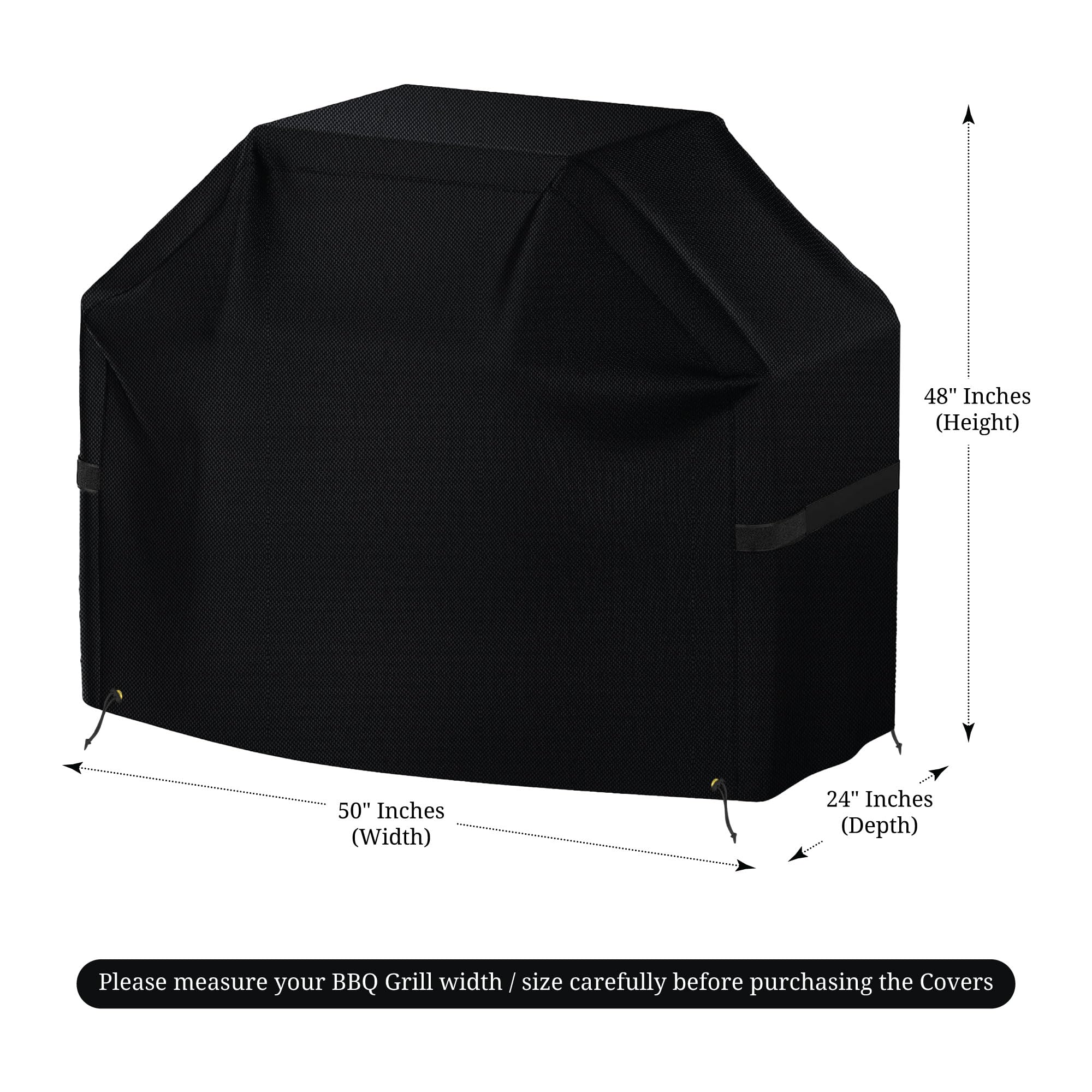 Covers & all BBQ Grill Cover, High Density Oxford Fabric, Waterproof UV & Weather Resistant Indoor Outdoor Grill Cover with Velcro Strap & Drawstrings and Storage Bag (50