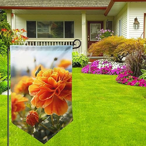 Miniatura 3 de Garden Flags for Outside Marigold Flower Autumn Flowers Garden Flag 12 x 18 Inch Double Sided Seasonal Welcome Yard Outdoor Flag small garden flags