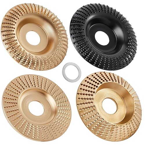 Juego de 4 discos de tallado de madera para amoladora angular de 4 o 4 12 pulgadas con eje de 58 pulgadas, disco de moldeo para corte de madera,
