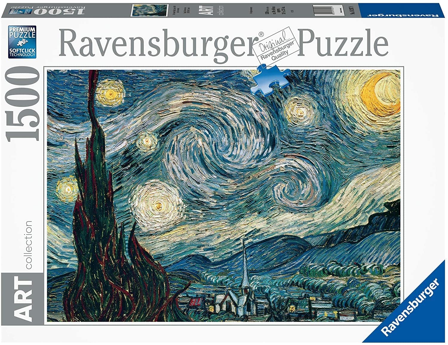 Ravensburger - Puzzle 1500 Piezas La Noche Estrellada de Van Gogh | Puzzle Adultos | Rompecabezas Adultos | para Toda La Familia | 80x60 Cm | Regalo Adulto