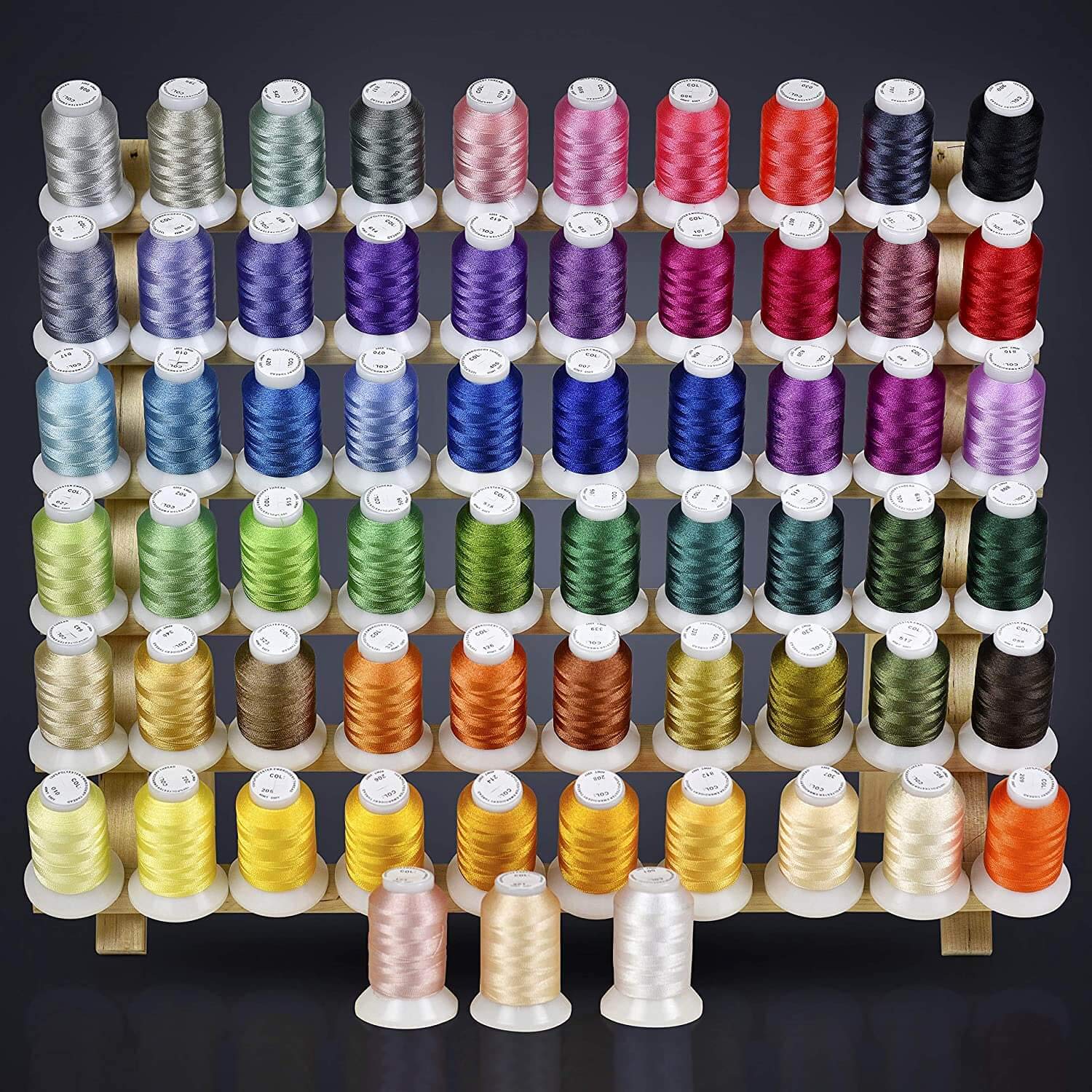 (550 Yd Spools) - New 63 Brother Colours Embroidery Thread Set 40wt Polyester Threads ThreadNanny Brand
