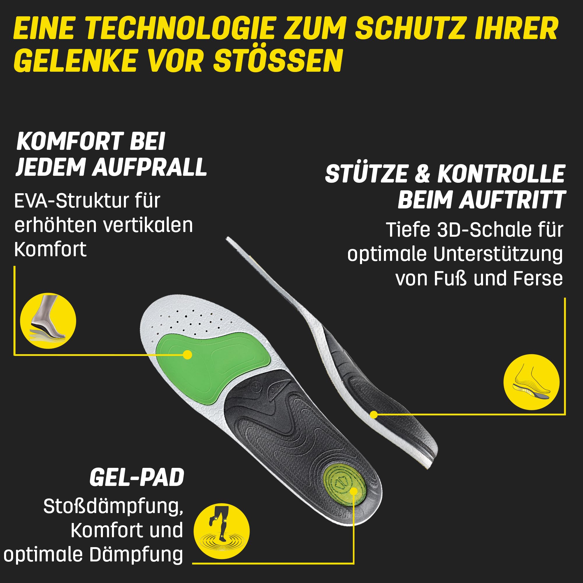 Sidas 3feet Activ' Mid Einlegesohlen/Sportschuhe, Unisex, Erwachsene, Grün, klein