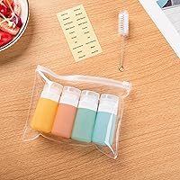 Vista 9 de Botellas exprimibles de condimentos para salsas, mini recipiente de silicona para aderezo de ensalada de 2 onzas para llevar con bolsa de sándwich