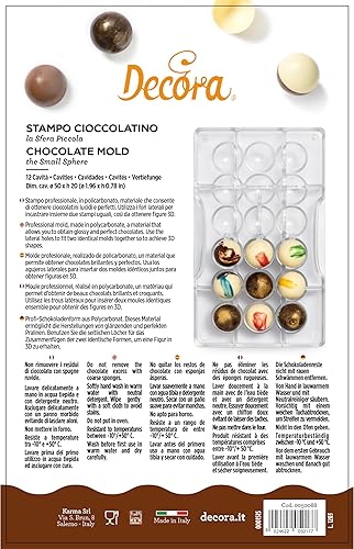 Miniatura 8 de DECORA Hemisferio de molde de chocolate, policarbonato, 7.9 x 4.7 x 0.9 in