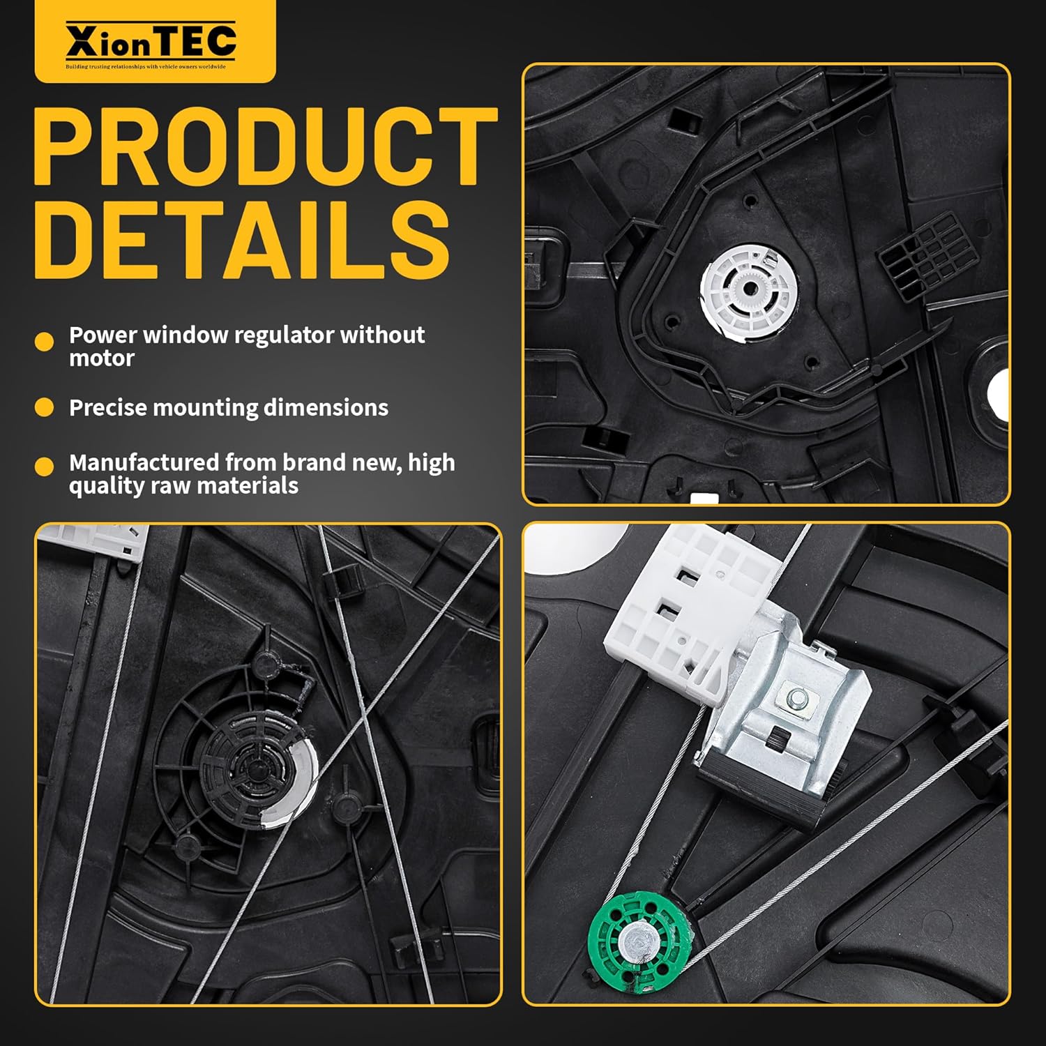 Power Window Regulator with Panel without Motor Front Driver Side Compatible with Hyundai Tucson 2016 2017 2018 2019 2020, Replaces# 82471-D3011 82471-D3010