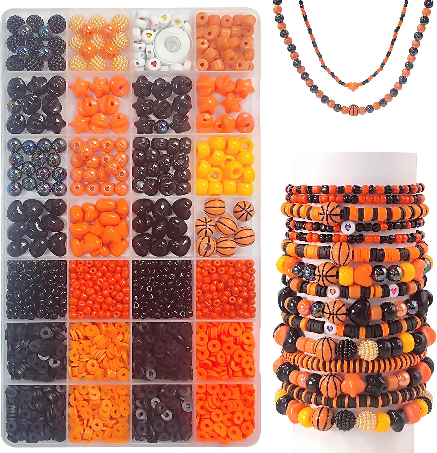 Basketball Sports Beads Bracelets Jewelry Making Kit, 1 Box