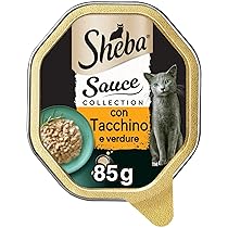 Sheba Sauce Collection in Salsa, Cibo per Gatto con Tacchino e Verdure in Salsa Delicata, 85 g – 22 Vaschette