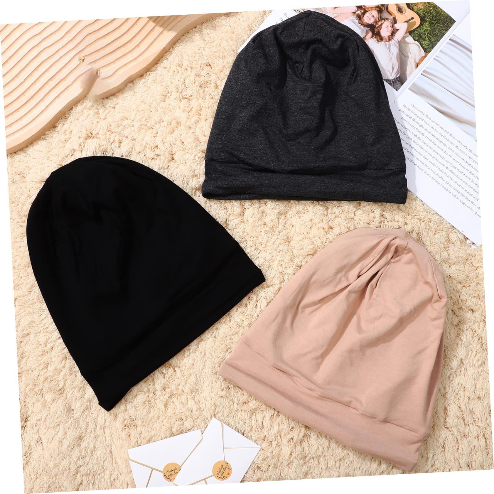 GALPADA 3 Pezzi Cuffia Notte Chioma in Satin, Regolabile, Protegge Dall’attrito, per Dormire, Lavare Viso fare Bagno