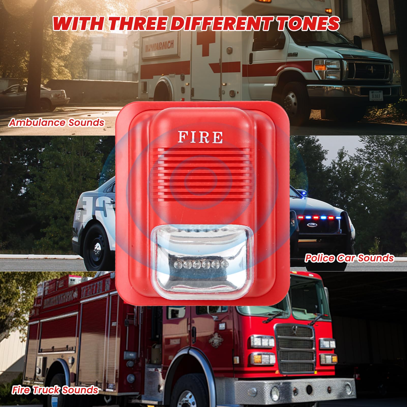 DC12V/24V Suono E Luce Allarme di Protezione Antincendio Avviso Sistema di Sicurezza di Allarme Sirena Stroboscopica Per Officine Fabbrica