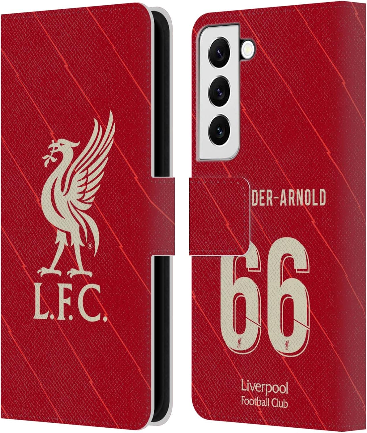 Head Case Designs Officially Licensed Liverpool Football Club Trent Alexander - Arnold 2021/22 Players Home Kit Group 1 Leather Wallet Case Compatible with Samsung Galaxy S22 5G