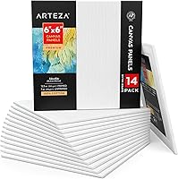 Vista 8 de ARTEZA Paneles de lienzo para pintar, 28 piezas, 5 x 7, 8 x 10, 9 x 12, 11 x 14 pulgadas, algodón, imprimados en yeso, suministros de arte