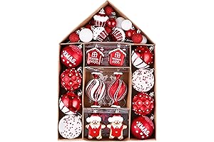 Valery Madelyn Shatterproof Christmas Tree Ornaments: A Festive Red and White Christmas Decor