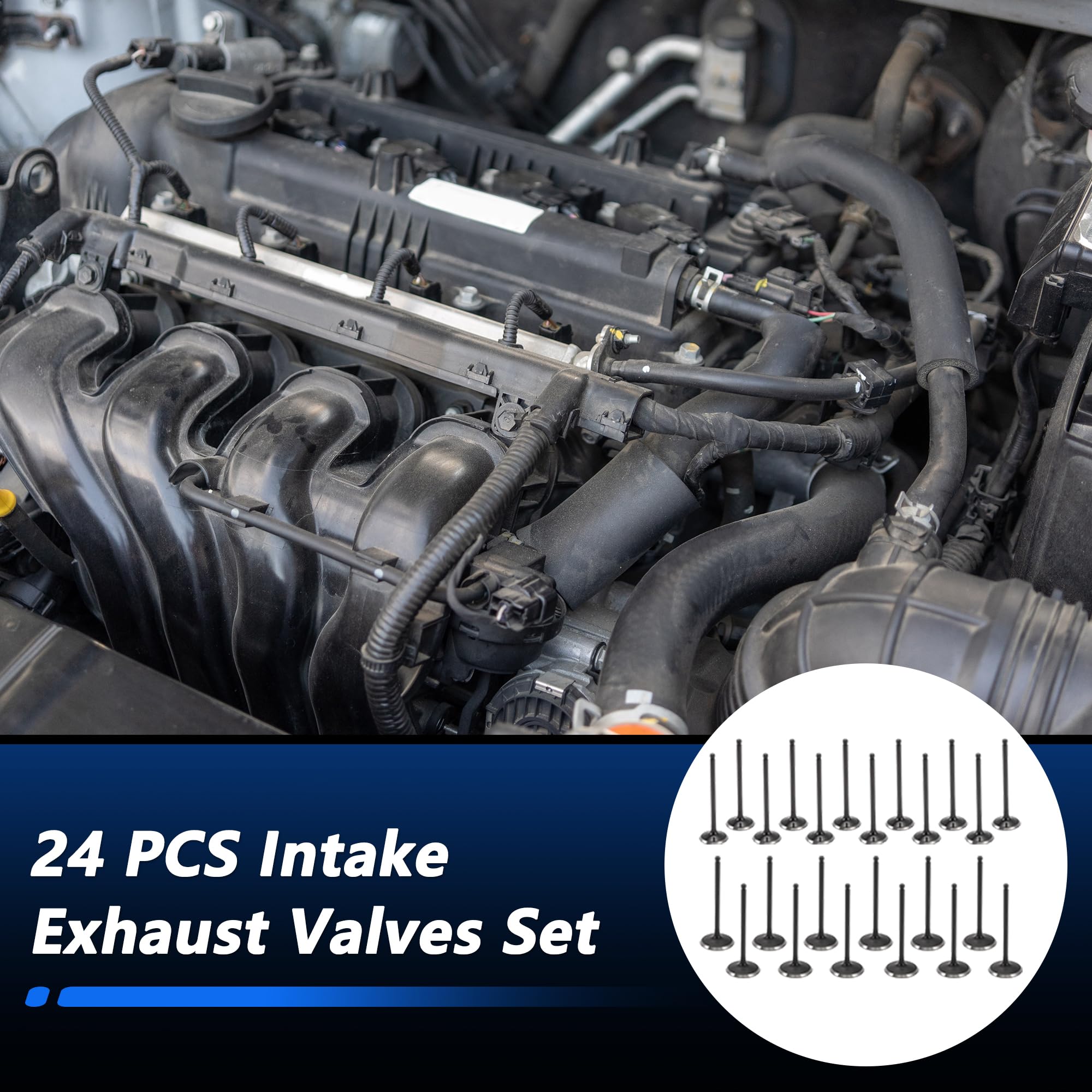 24x Valvola Di Aspirazione E Scarico per Ford Edge Explorer F-150 7T4Z-6507-B
