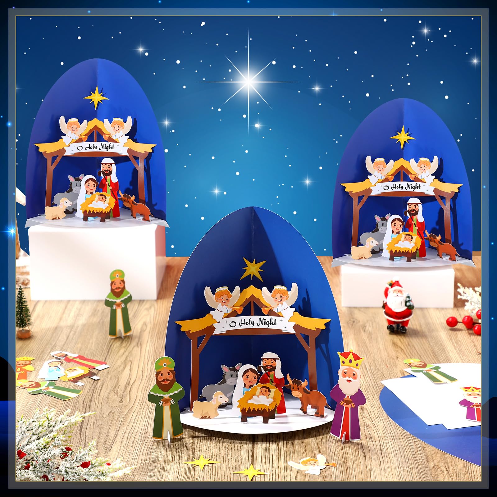 No Tools Christmas Craft DIY 3D Paper Nativity Scene Craft Kit ...