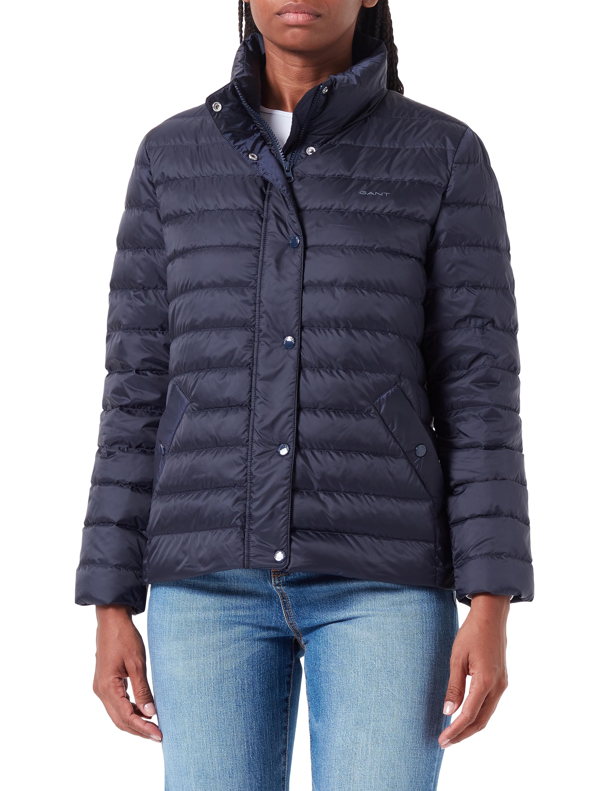 GANT Women's Light Down Jacket, Evening Blue, L