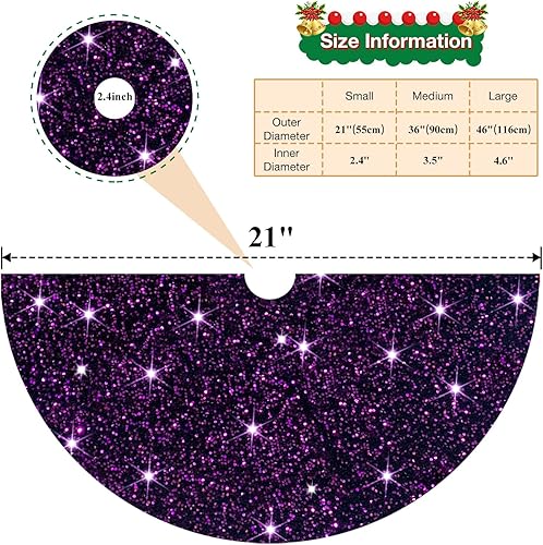 Miniatura 3 de Falda de árbol de Navidad púrpura de 21 pulgadas, falda pequeña para árbol de Navidad, falda de árbol de Navidad, falda de árbol de Navidad, falda
