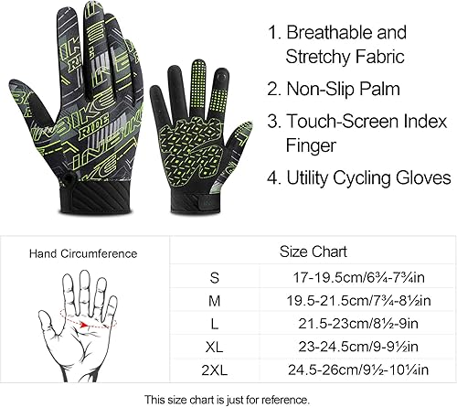 Miniatura 6 de INBIKE Guantes de ciclismo para hombres y mujeres, guantes de ciclismo acolchados de gel con memoria que absorben los golpes, guantes de ciclismo