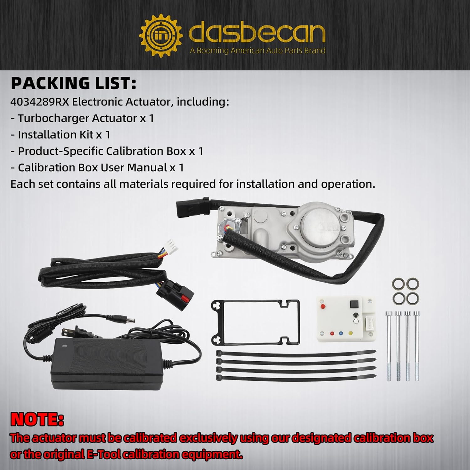 Dasbecan 4034289 Turbocharger Turbo Actuator Kit Fits For Trucks with 2005-2015 Cummins ISX Engine 15.0L Replace#4034289HX, 4034289NX, 4034289RX, 3791991, 2835940