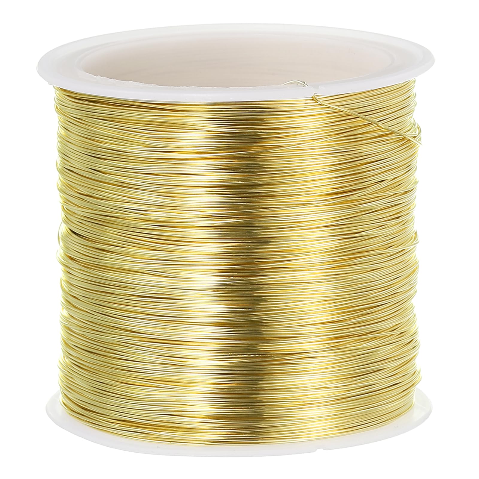 PATIKIL 26 Gauge Jewelry Wire, 328 Feet/100M Pure Copper Jewelry Beading Wire Soft Metal Plant Stem Ties for Craft Gold Tone (0.016")