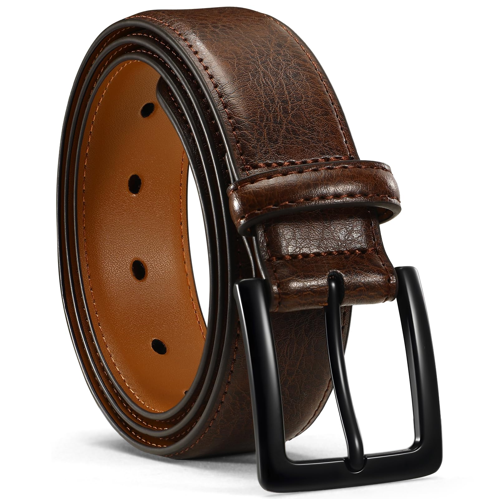 SUOSDEY Herren Ledergürtel, Business Casual Gürtel für anzug Jeans 33 mm Breite