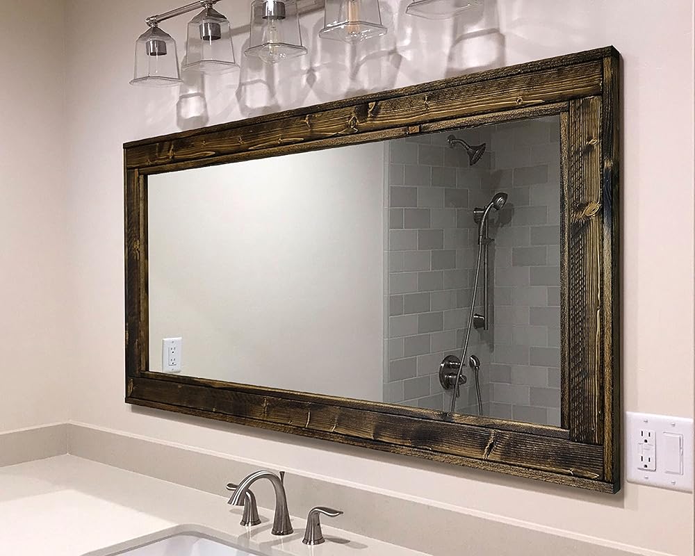 Herringbone Reclaimed Wood Framed Mirror, Available in 5