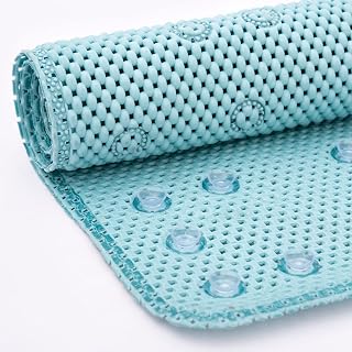 Bathtub Mat Non Slip Ivory 36” X 17” Shower Mat Soft Foam Bath Mats for Bathroom Tub, Bathtub Mat with Drain Holes, Suction Cups, Shower Mat Non Slip