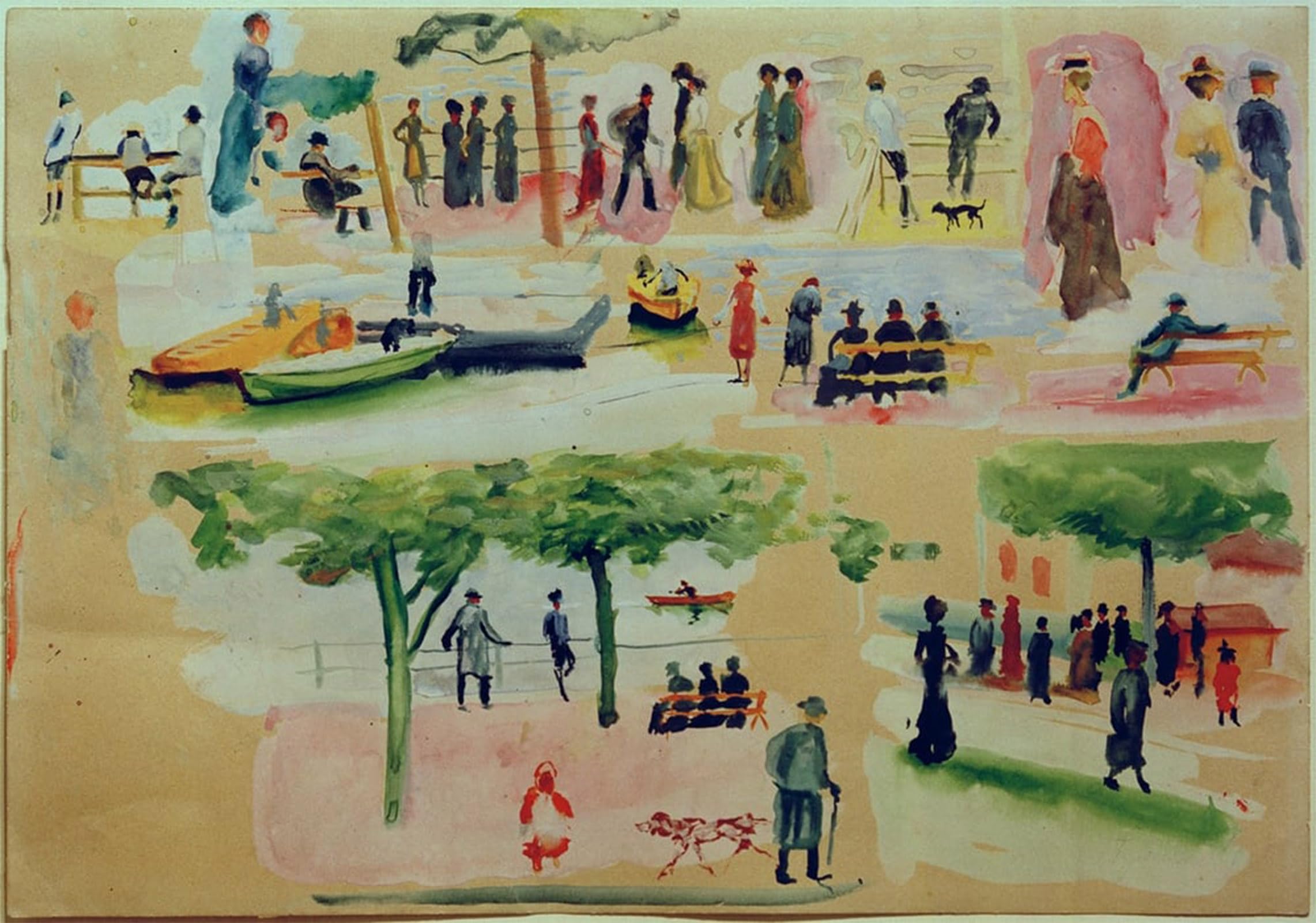 ARTXLXXBN Famous Print Painting Colorful Art Print Types From Tegernsee I by August Macke Canvas Art Decorations for Home Decor 60x90cm