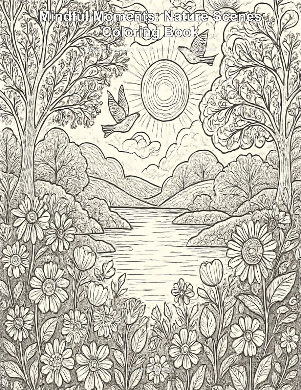 Mindful Moments: Nature Scenes Coloring Book: Relax and Unwind with Beautiful Nature-Inspired Art to Color