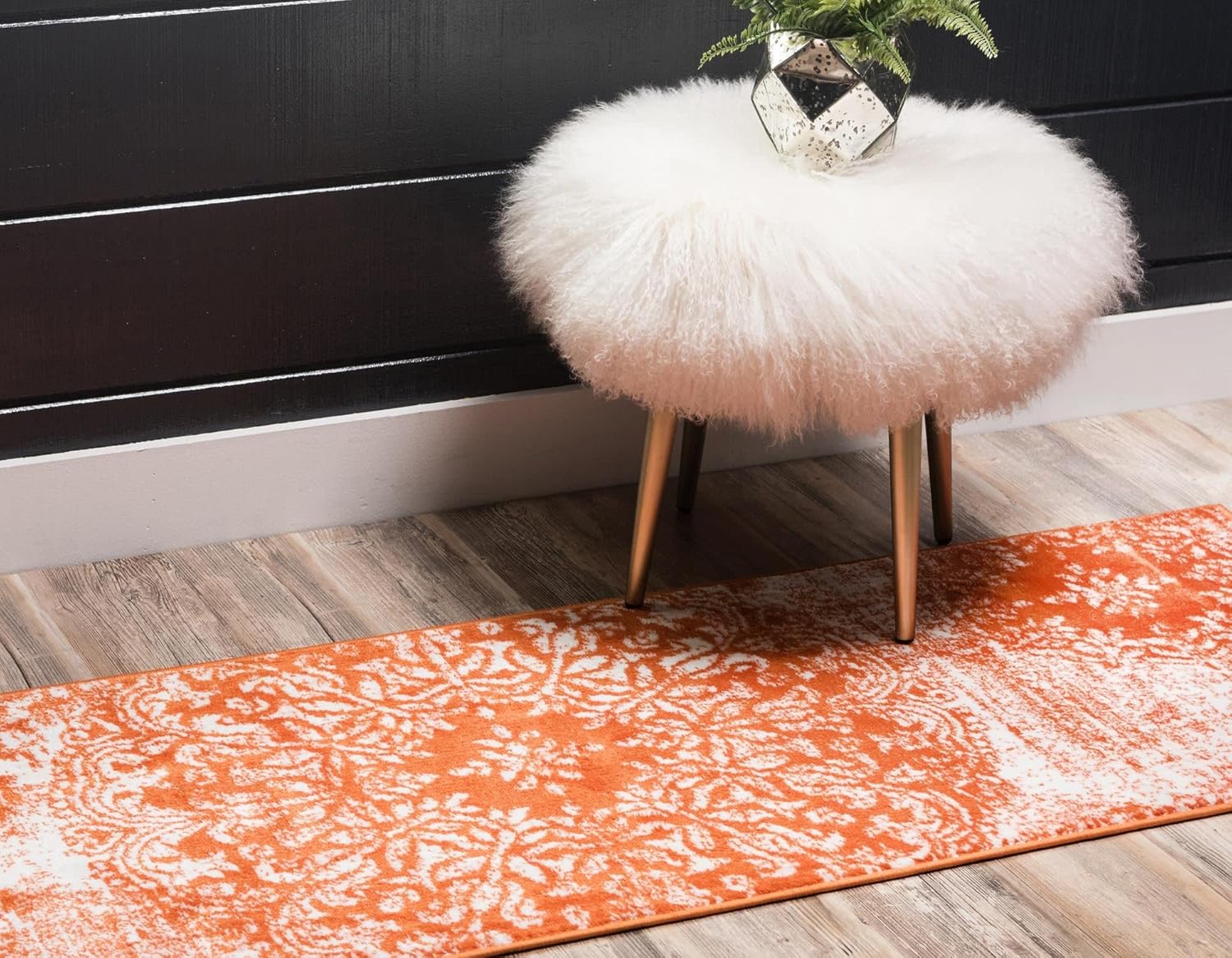 Rugs.com Monte Carlo Collection Rug – 2' x 6' 7 Runner Orange Medium Rug Perfect for Living Rooms, Large Dining Rooms, Open Floorplans