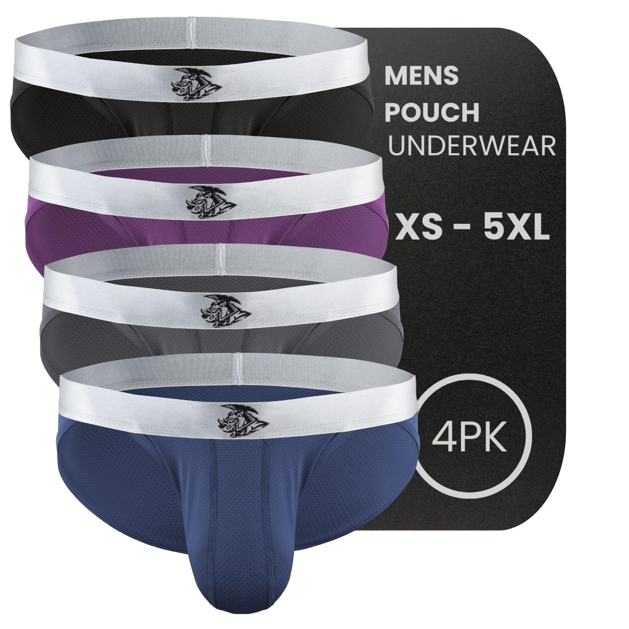 Real Men Ares-Accent Low-Rise Pouch Bikini Brief – 1, 3, 6 Pack with Size ABCD Pouch XS - 5XL