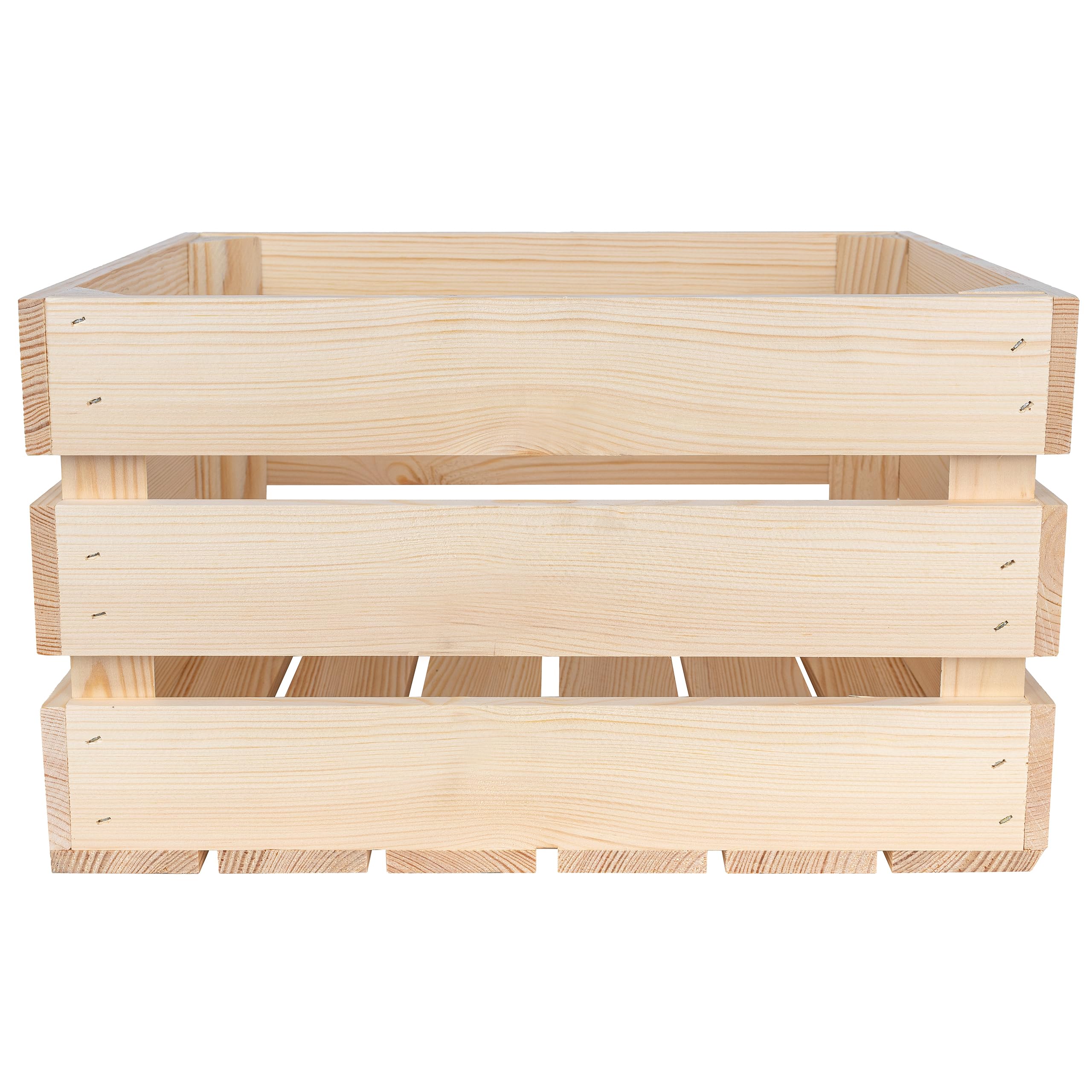 Creative DECO 3 x Cajas de Madera Natural Decorativa | 40 x 30 x 23 cm | Cesta de Madera Ideal para Almacenaje Regalo Fruta Decoración Bricolaje Manualidades | Documentos Juguetes Herramientas