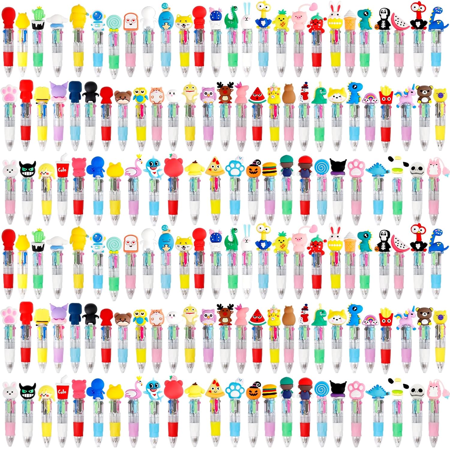 150Pcs Mini Multicolor Pens in One 4-in-1 Cute Pens Bulk for Kids, Ballpoint Pen for Birthdays and Children's Parties, Fun Gifts Assorted Ink Kawaii Pen