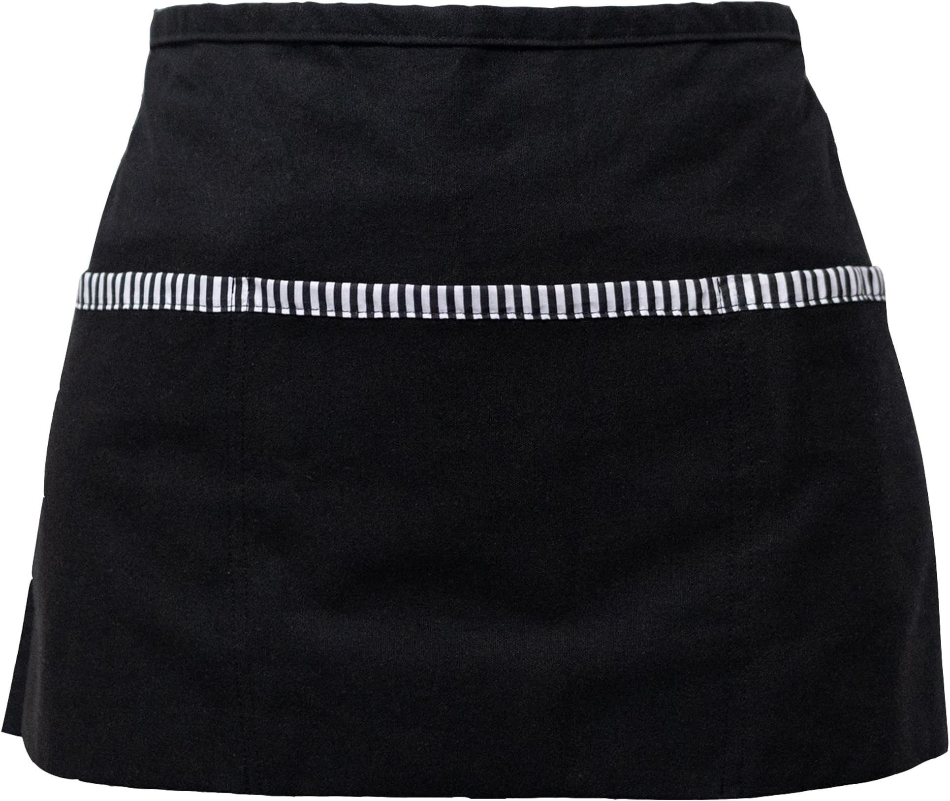Zihuatailer Waitress Apron with 3 Pockets, 100% Cotton Server Apron, Black Waist Apron, Waiter Apron - 12 Inch