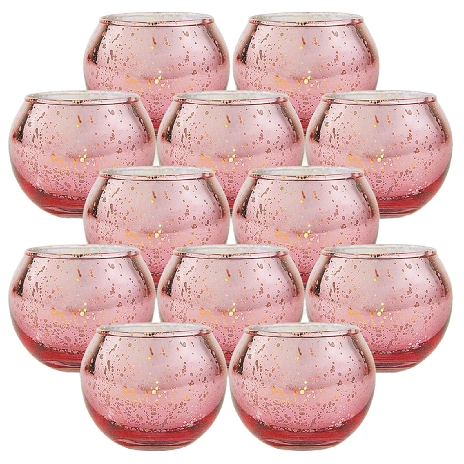 Candle Holders Starry Glass Candle Holder Candlestick DIY Empty Cup(Rose Gold)