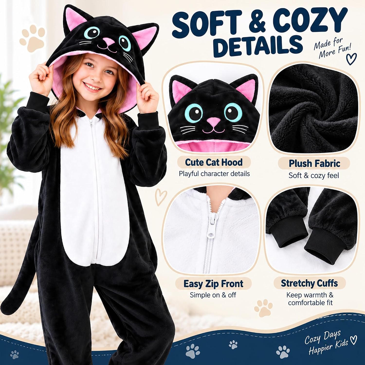 Kids Animal Onesie Pajamas Plush Hooded Costume Collection.