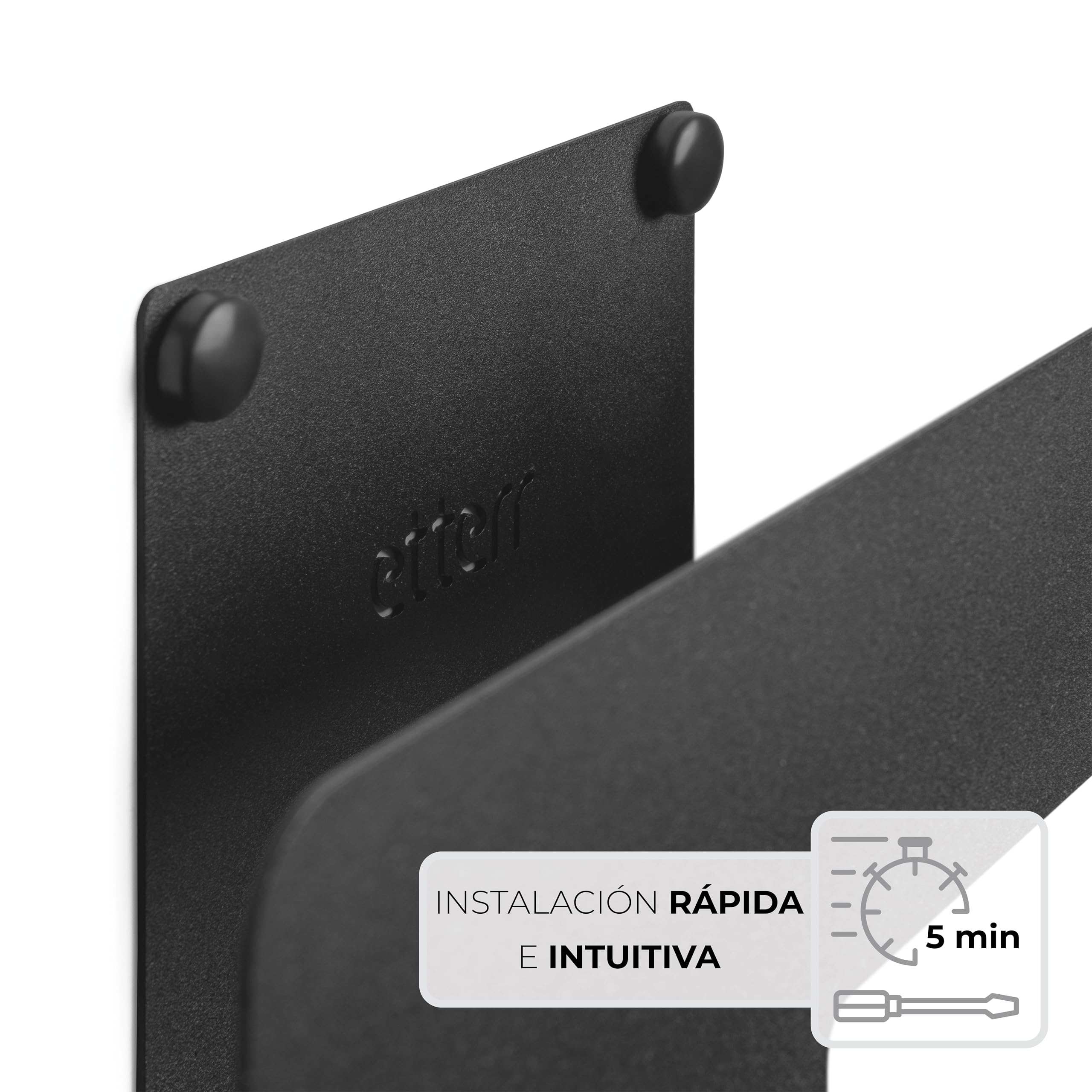 Organizador de Revistas de Pared Carpeta Archivadora Papel A4 Estantería Baño Negro 1 Unidad