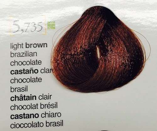 Salermvison Hair Coloring Cream #5.735 Light Brown Brazilian Chocolate, 2.3