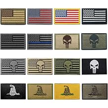 WZT Bundle 16 Pieces American Flag Tactical Morale Military Patch Set