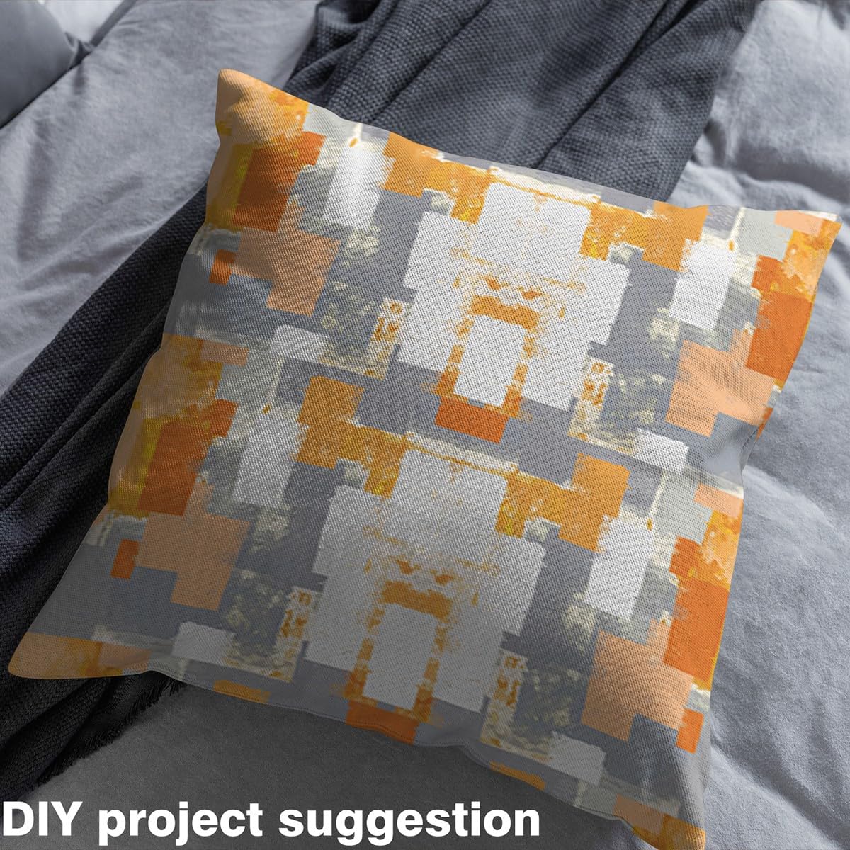 Orange Grey Geometric for Chairs for Chairs Set Stripe Line Fabric by The Yard Modern Art for Chairs Sofa 1 Yard (L92*W150cm) - Image 4