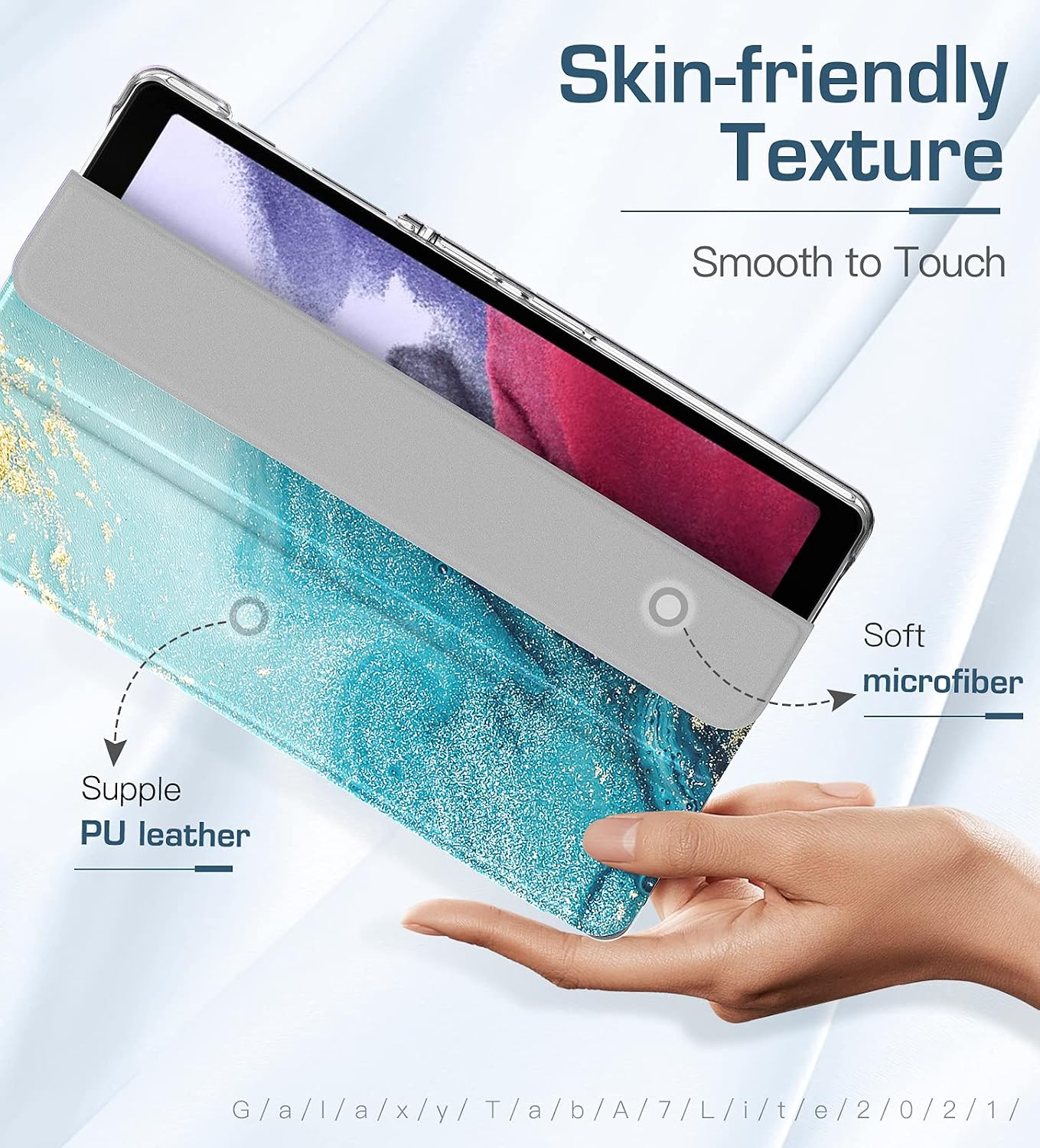 TiMOVO Case for Samsung Galaxy Tab A7 Lite 8.7 2021 (SM-T220/ T225/T227), Slim Lightweight Translucent Frosted Hard Back Tri-fold Protective Cover Shell for Galaxy Tab A7 Lite 8.7 inch Tablet 2021