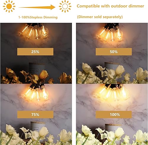 Miniatura 6 de KDEEIE Cadena de luces para exteriores 80ft ST38