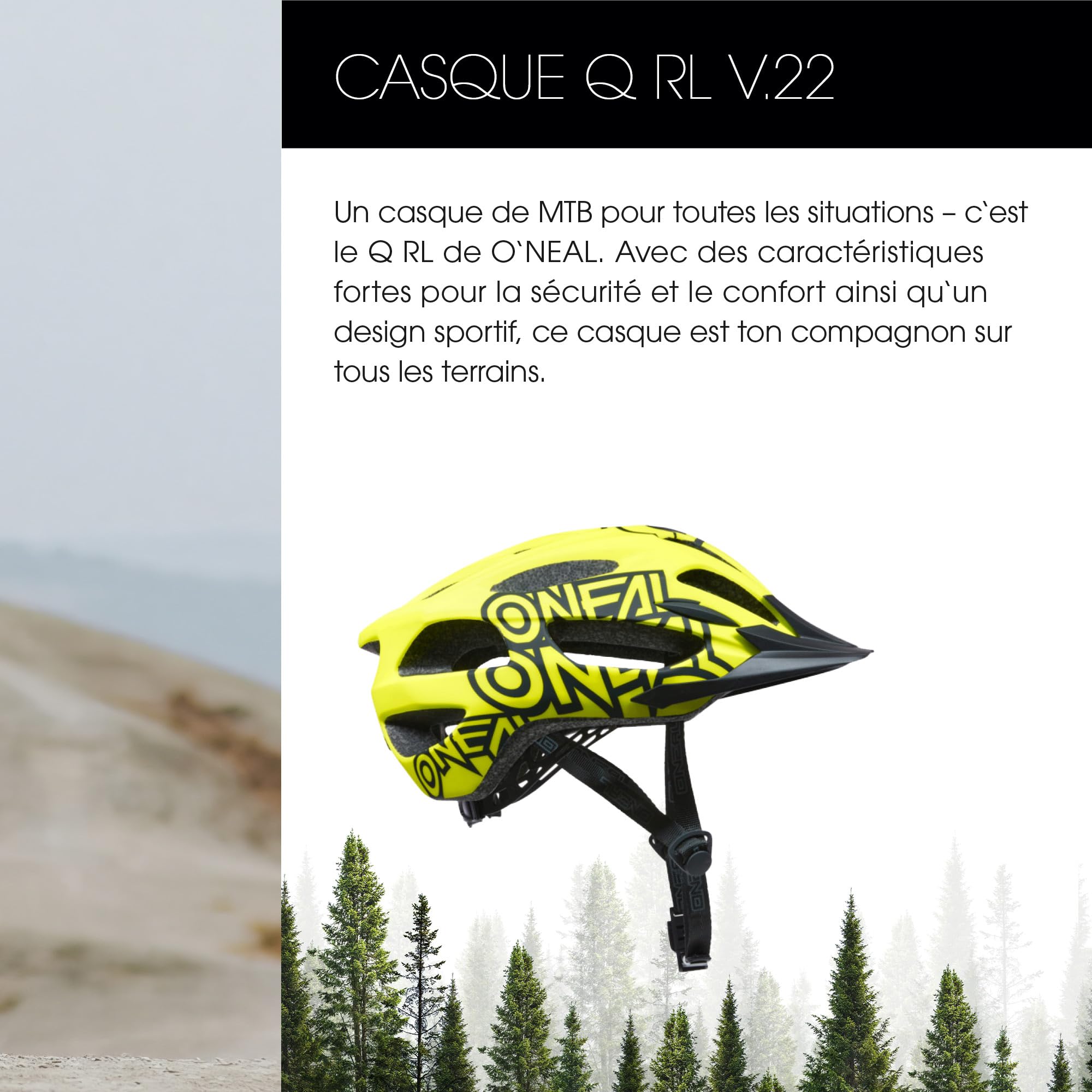 O'NEAL Casque de Vélo I Casque VTT Dynamique avec de Larges Trous d'Aération I Norme de Sécurité EN1078 I Enduro Helmet Q RL V.22 I Casque Vélo Homme et Femme | Jaune Néon | Taille XS/M