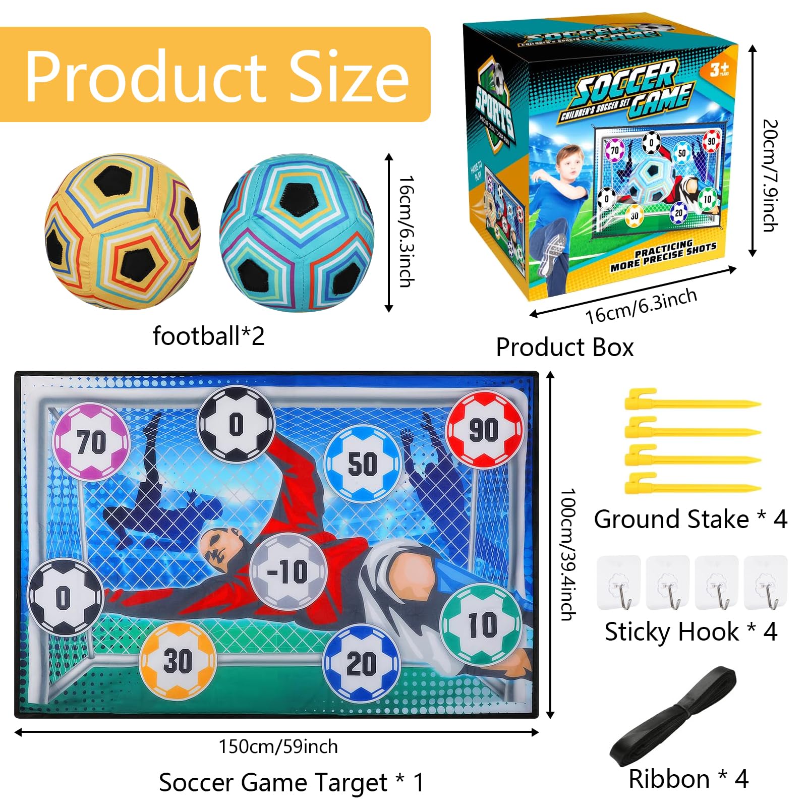 Set da calcio per bambini 2, 3, 4, 5, 6, 7, 8, divertimento sportivo per giardino, interni ed esterni, porte da calcio in morbida flanella, set da gioco da calcio per bambini, giocattolo da calcio