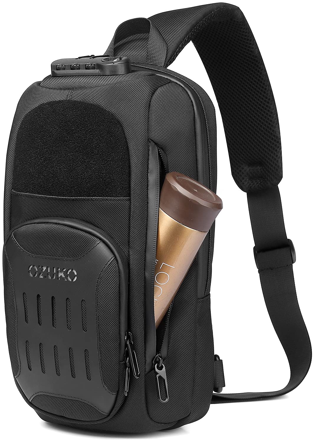 Sling Bag Crossbody Shoulder Bag for Men Anti Theft Chest Backpack Upgrade with USB Charging Port - Waterproof Large Capacity Hiking Travel Cycling Casual Daypack